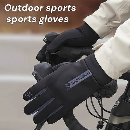 Winter touchscreen gloves, windproof, warm, black and gray