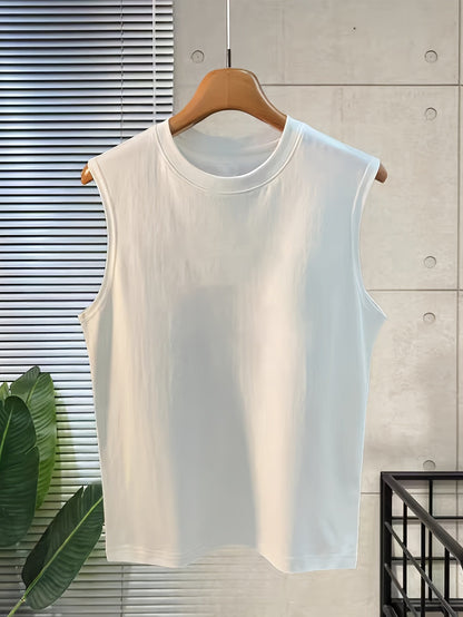 Men's Loose Sleeveless Casual Summer Top – Crew Neck, Ideal for Sports & Everyday Wear