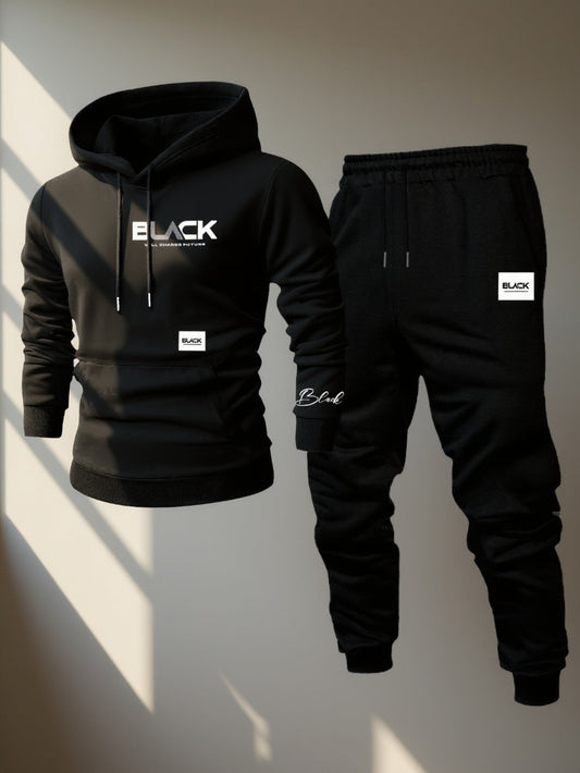 Unisex Trainingsanzug Set mit Kapuzenpullover und Jogginghose - Mehrfarbig