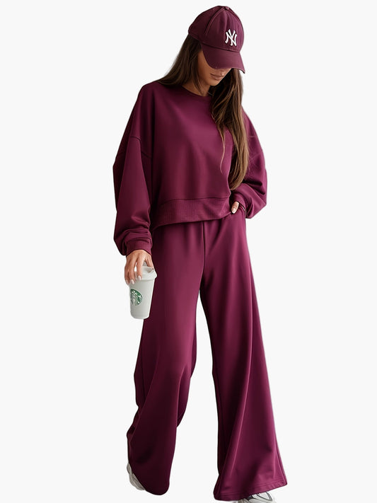 Women's Oversize Jogging Suit Leisure Two-Piece Set – Casual Street Style for Everyday & Sports