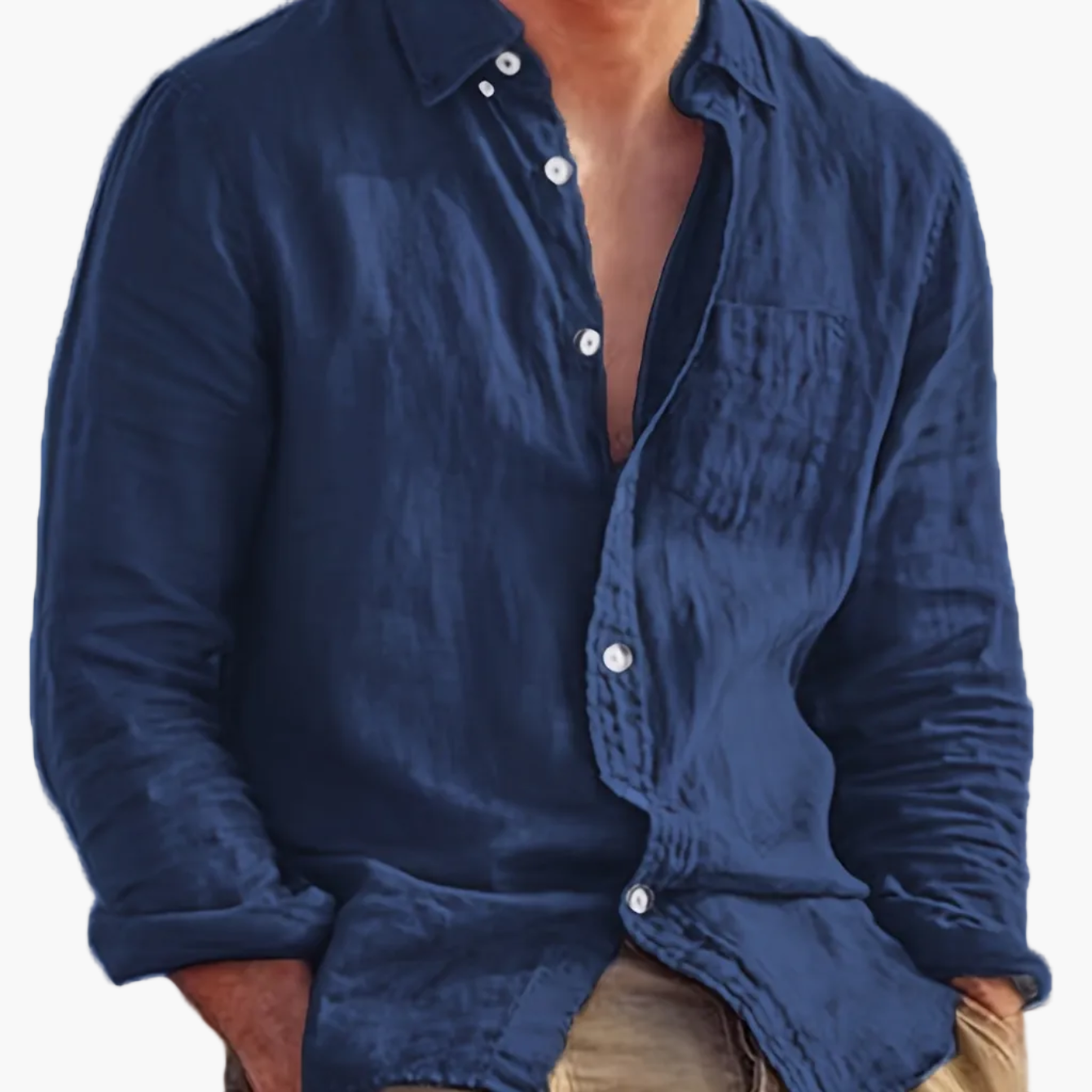 Men's casual shirt with button placket and modern cut for everyday wear and going out