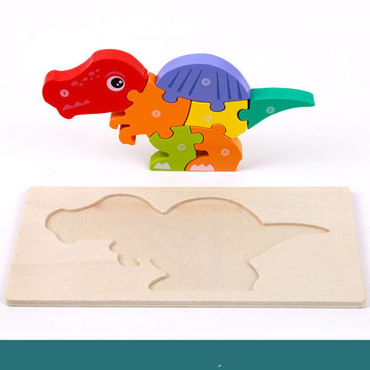 Children's 3D Dinosaur Wooden Puzzle – Educational Toy & Motor Skills Training
