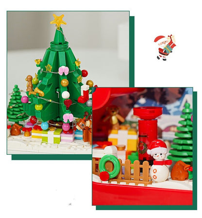 Children's Christmas Decoration Kit with LED Light – Magical Building Blocks Toy with Mirror for Festive Decoration
