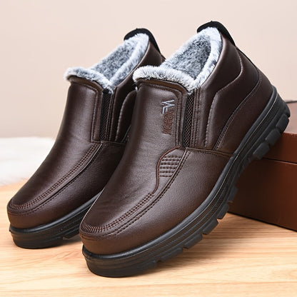 Men's winter loafers, lined warm casual slip-on shoes