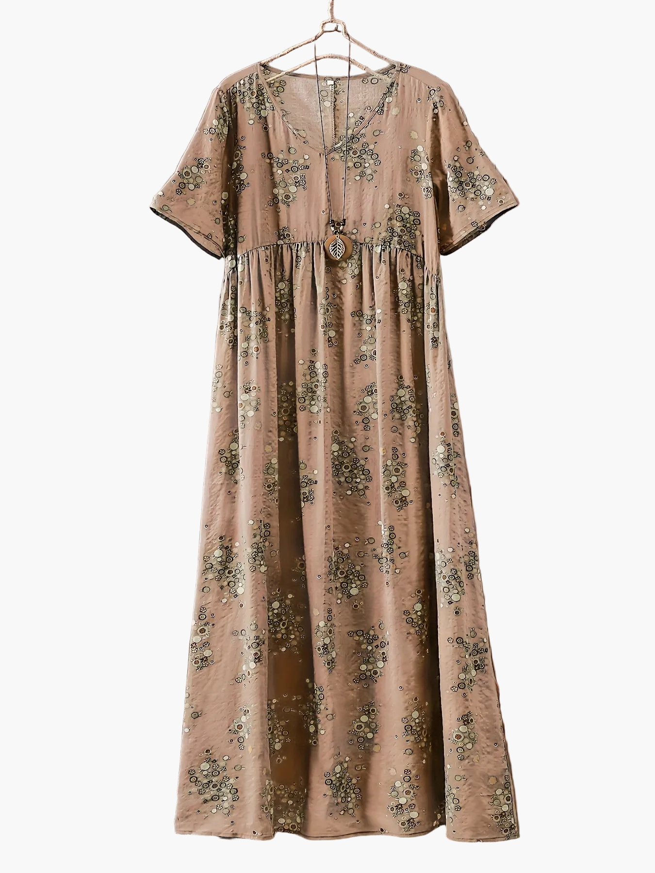 Women's Boho Maxi Dress with Floral Pattern and V-Neck, Casual, Summer, Plus Sizes