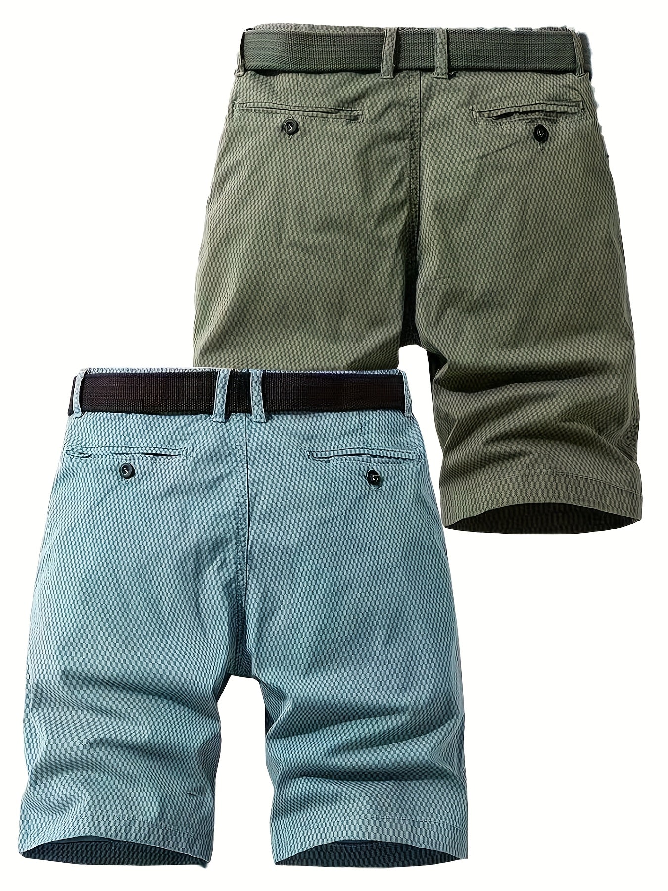 Men's Summer Casual Shorts with Belt – Breathable Regular Fit Bermuda Shorts for Everyday and Outdoor Use