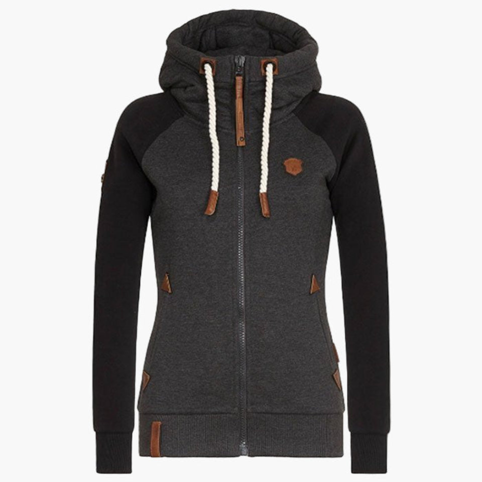 Women's hoodie with hood – urban style casual jacket with zipper for everyday and outdoor use
