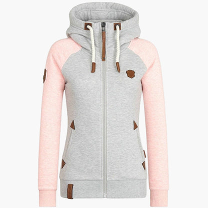 Women's hoodie with hood – urban style casual jacket with zipper for everyday and outdoor use