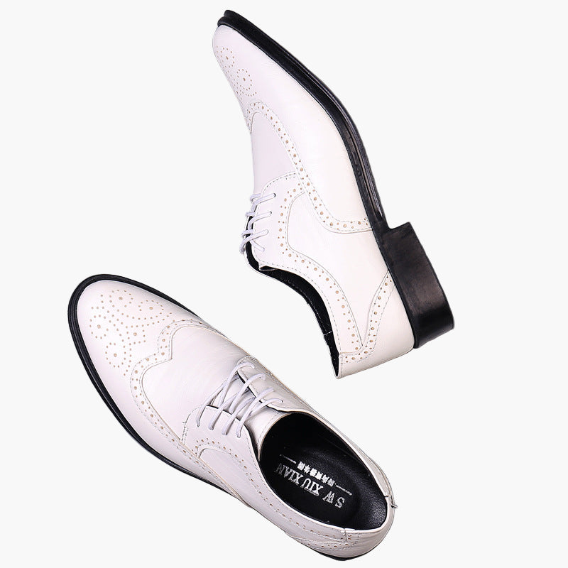 Men's Oxford Business Shoes with Brogue Pattern – Elegant Lace-up Shoes for Formal Occasions