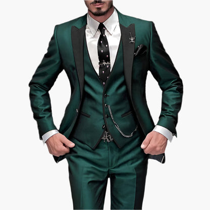 Men's 3-Piece Slim Fit Suit Set – Elegant Business & Wedding Suit