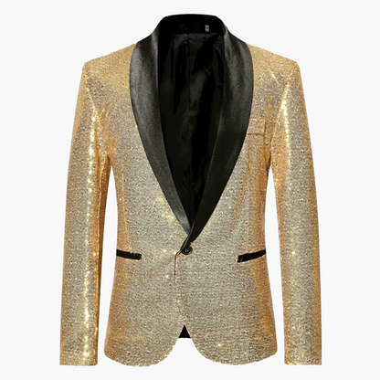 Men's glitter blazer for festive occasions – elegant party blazer with sequins