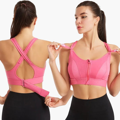 Damen Sport-BH mit Frontreißverschluss – Starker Halt & Komfort für Fitness, Yoga & Alltag