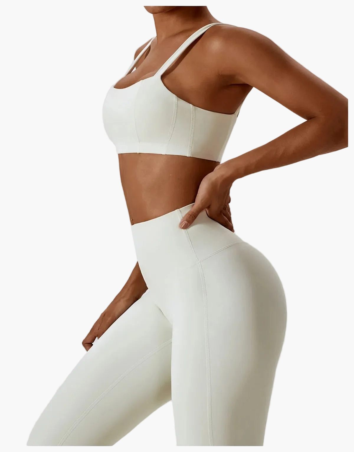 Women's 2-piece High Waist Sport Leggings & Top Set – Contemporary Exercise and Yoga Outfit