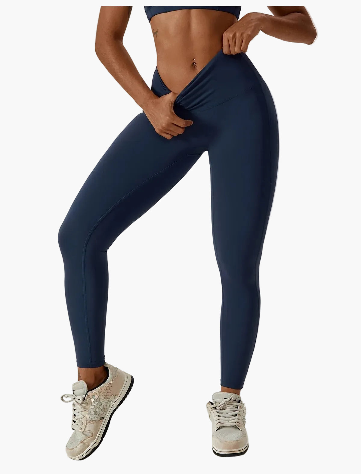 Women's 2-piece High Waist Sport Leggings & Top Set – Contemporary Exercise and Yoga Outfit