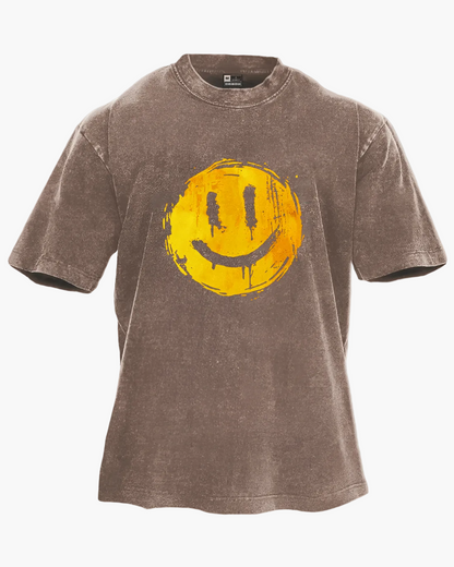 Herren Oversize T-Shirt mit Smiley Print – Streetwear Style für Freizeit und Alltag