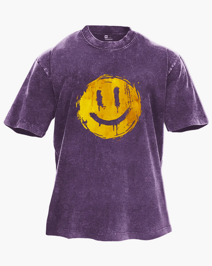 Herren Oversize T-Shirt mit Smiley Print – Streetwear Style für Freizeit und Alltag