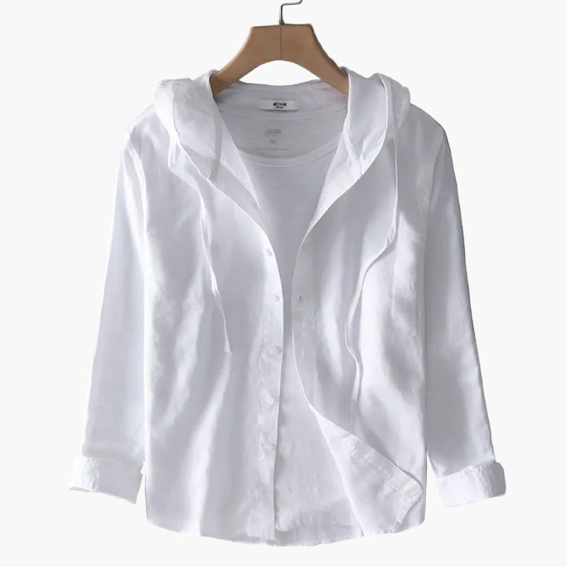 Women's hooded shirt with stripes, casual style, relaxed and versatile