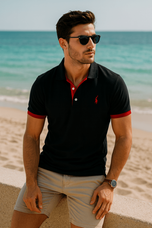 Men's Polo Shirt – Modern Casual and Work Polo Shirt with Sporty Accent