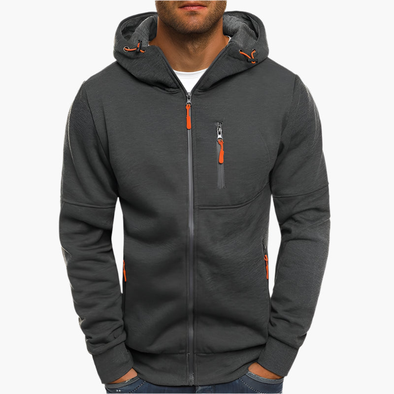 Men's zip-up hoodie – sporty casual hoodie for everyday & training