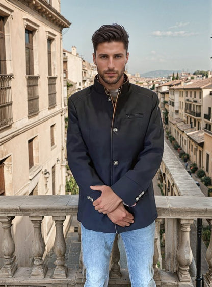 Herren Eleganter Knightsman Mantel – Stilvoller Slim Fit Wintermantel mit Abnehmbarem Kragen