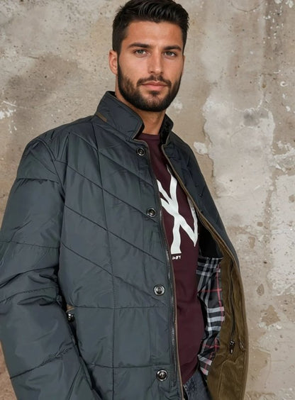 Herren Steppjacke im eleganten Business-Stil – Perfekt für Alltag und Büro