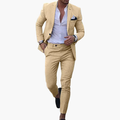 Men's Slim Fit Suit Modern Business & Wedding Two-Piece Set