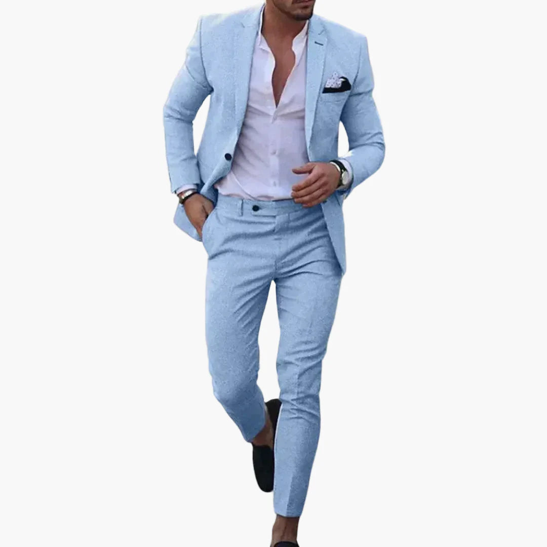 Men's Slim Fit Suit Modern Business & Wedding Two-Piece Set