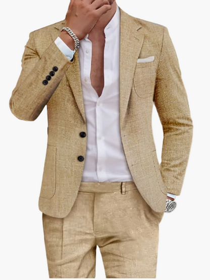 Men's Slim Fit Suit Two-Piece – Modern Work and Wedding Suit