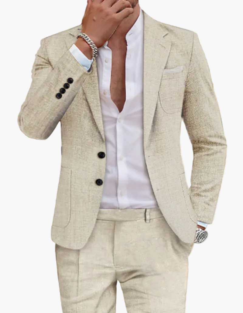 Men's Slim Fit Suit Two-Piece – Modern Work and Wedding Suit