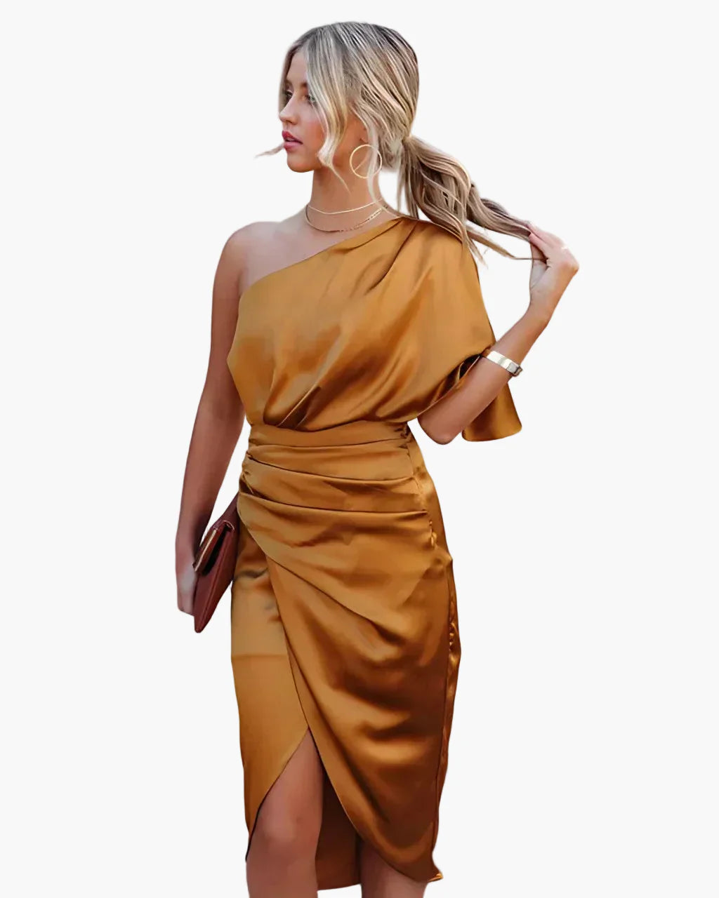 Women's Asymmetrical Mid-Length Dress for Elegant Occasions and Festive Evenings