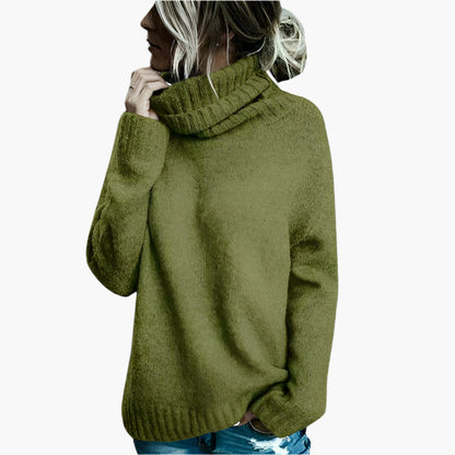 Damen Oversize Rollkragenpullover – Lässiger Strickpullover für Herbst und Winter
