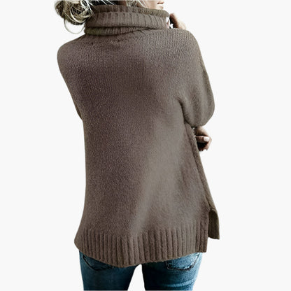 Damen Oversize Rollkragenpullover – Lässiger Strickpullover für Herbst und Winter