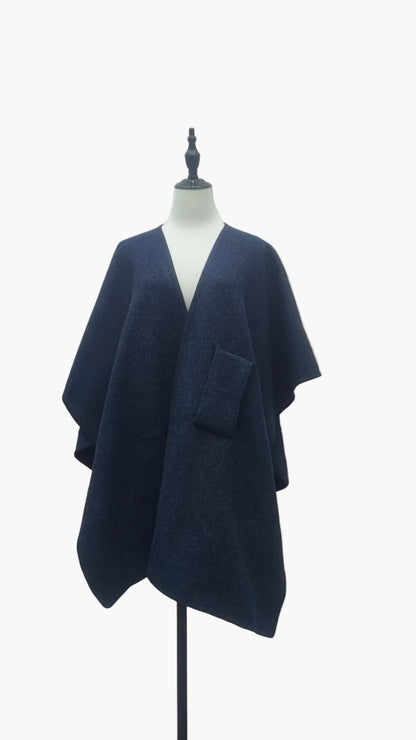 Women's poncho scarf with loop – elegant wrap for everyday & office