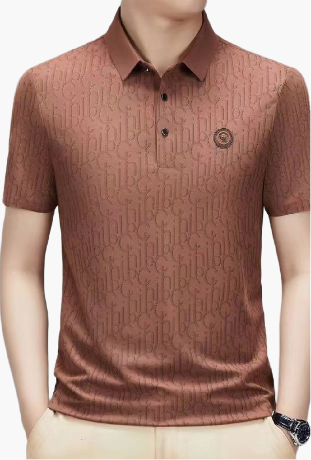 Men's Casual Shirt with Pattern and Classic Notch Collar – Stylish Summer Shirt for Everyday and Leisure Wear