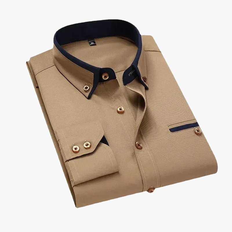 Men's Business Casual Shirt – Elegant Long-Sleeve Shirt for Office and Everyday Use