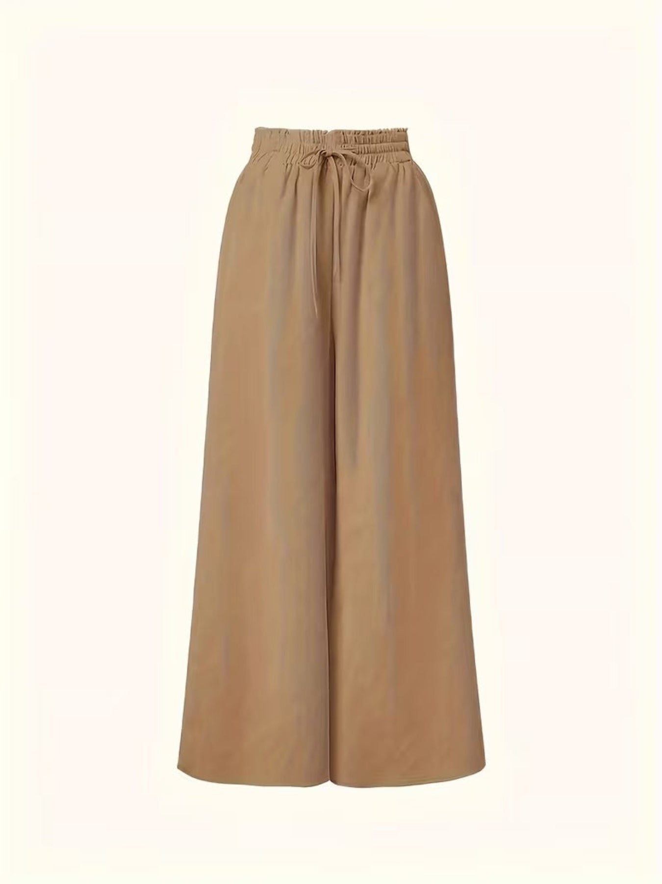 Women's Palazzo Pants with Wide Legs and Paperbag Waist – Elegant High-Waist Style for Casual and Formal Occasions