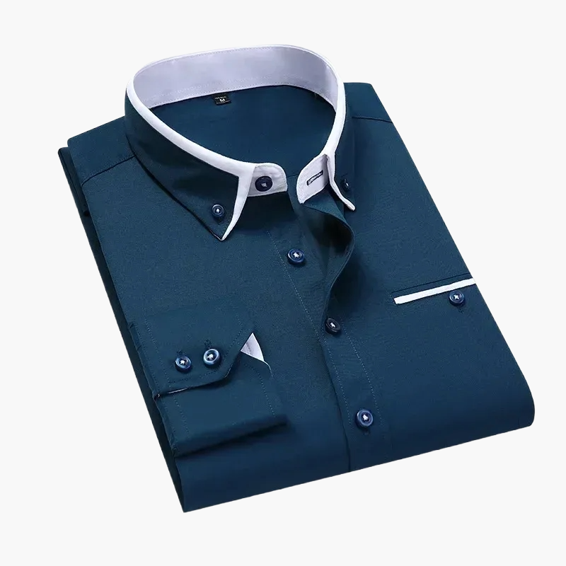 Men's Business Casual Shirt – Elegant Long-Sleeve Shirt for Office and Everyday Use