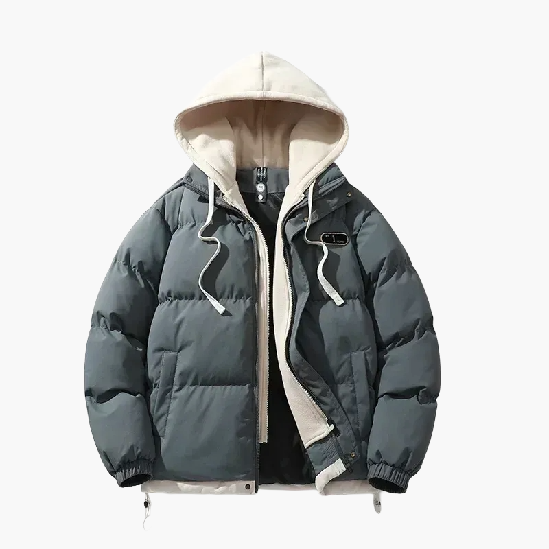 Men's winter quilted jacket with hood – fashionable outdoor jacket for everyday and leisure use