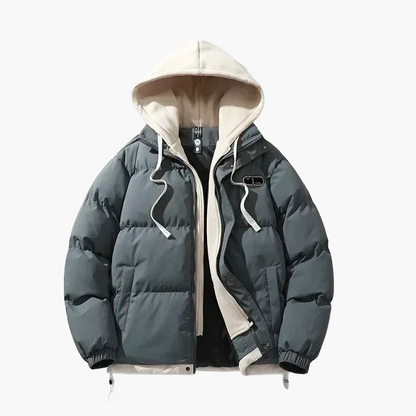 Men's winter quilted jacket with hood – fashionable outdoor jacket for everyday and leisure use