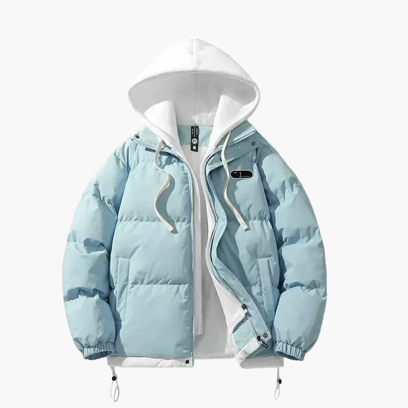 Men's winter quilted jacket with hood – fashionable outdoor jacket for everyday and leisure use