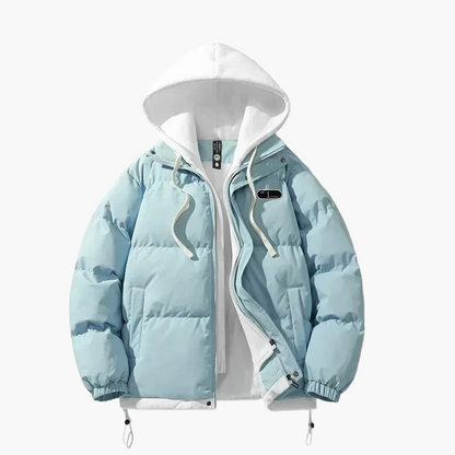 Men's winter quilted jacket with hood – fashionable outdoor jacket for everyday and leisure use
