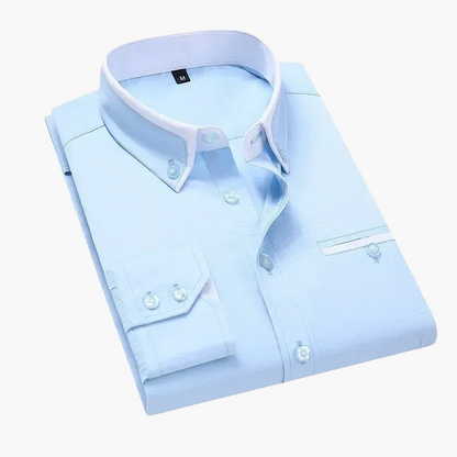 Men's Business Casual Shirt – Elegant Long-Sleeve Shirt for Office and Everyday Use