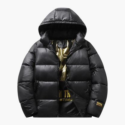 Men's winter quilted jacket with hood – urban streetwear for cold days