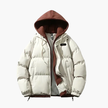 Men's winter quilted jacket with hood – fashionable outdoor jacket for everyday and leisure use