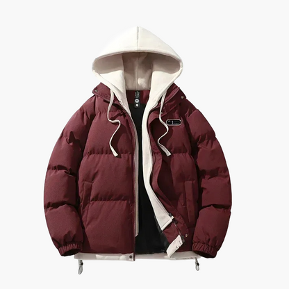 Men's winter quilted jacket with hood – fashionable outdoor jacket for everyday and leisure use