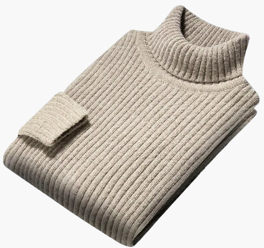 Men's knitted sweater modern ribbed for everyday and office
