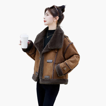 Women's winter jacket in casual pilot style – fashionable short jacket for everyday and leisure use