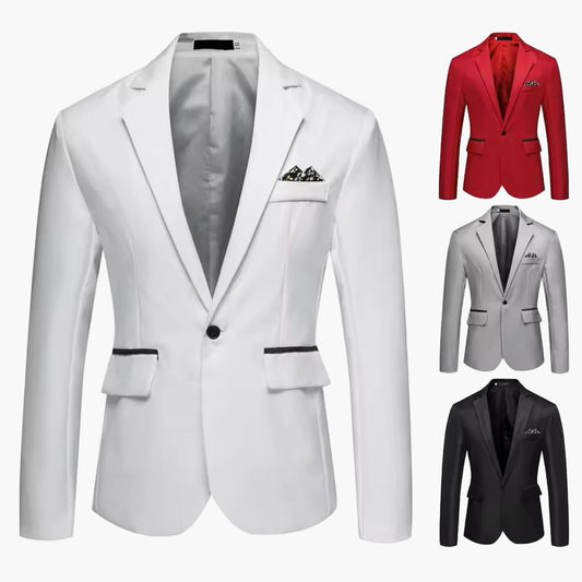 Men's blazer slim fit single-breasted blazer for business & festive occasions