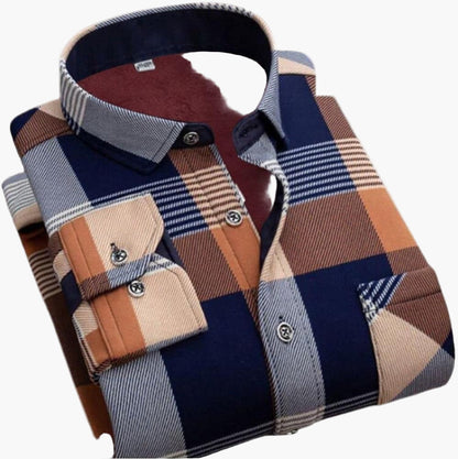 Men's Casual Flannel Shirt Checked Long Sleeve – Modern Outdoor & Business Casual Shirt