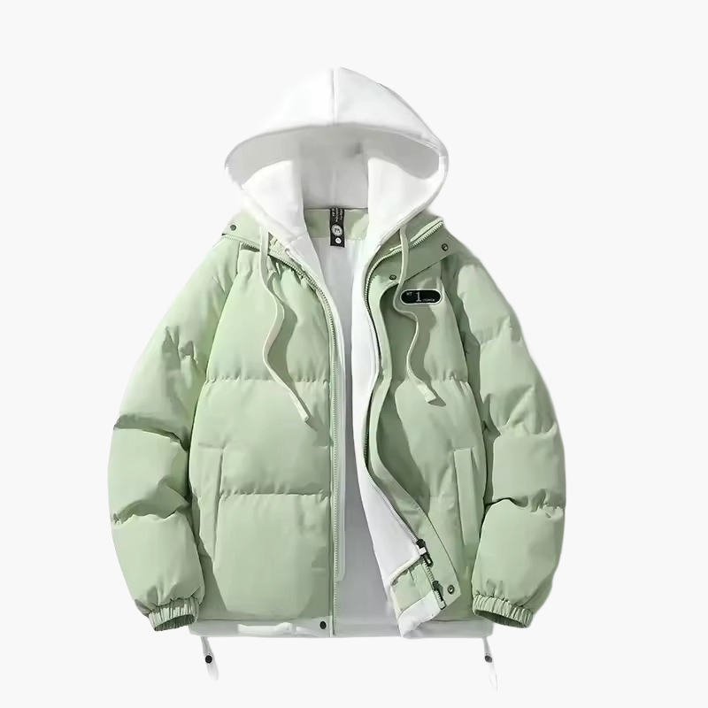 Men's winter quilted jacket with hood – fashionable outdoor jacket for everyday and leisure use
